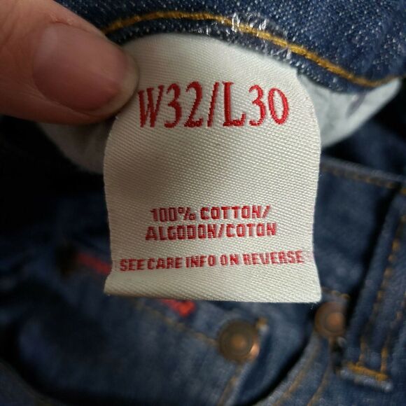 1688 Revolution jeans 32/30 straight leg distressed colored stitching - Picture 5 of 6